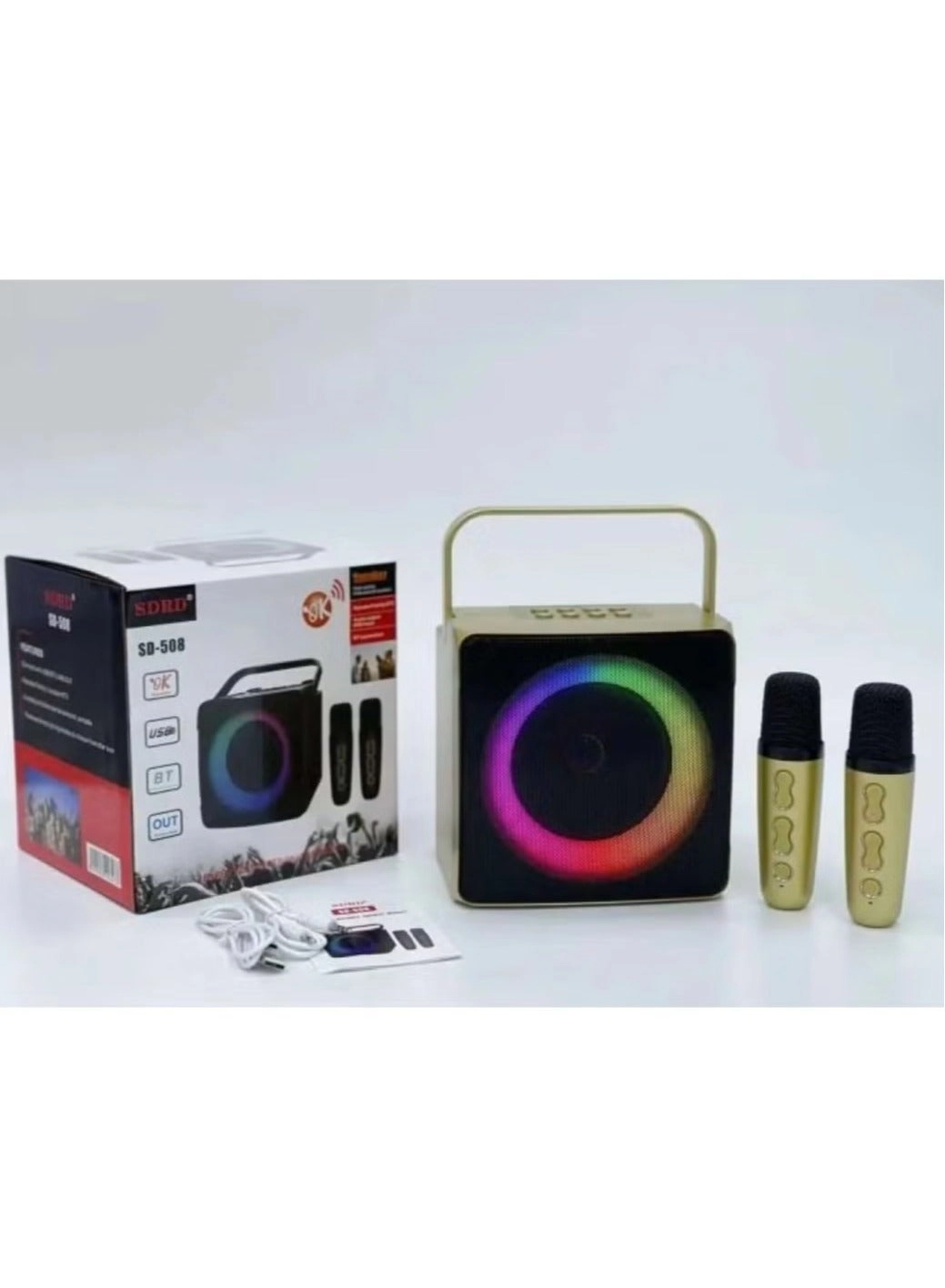 SD-508 - Mini Karaoke Bluetooth Speaker LED Lights Built-In Microphone