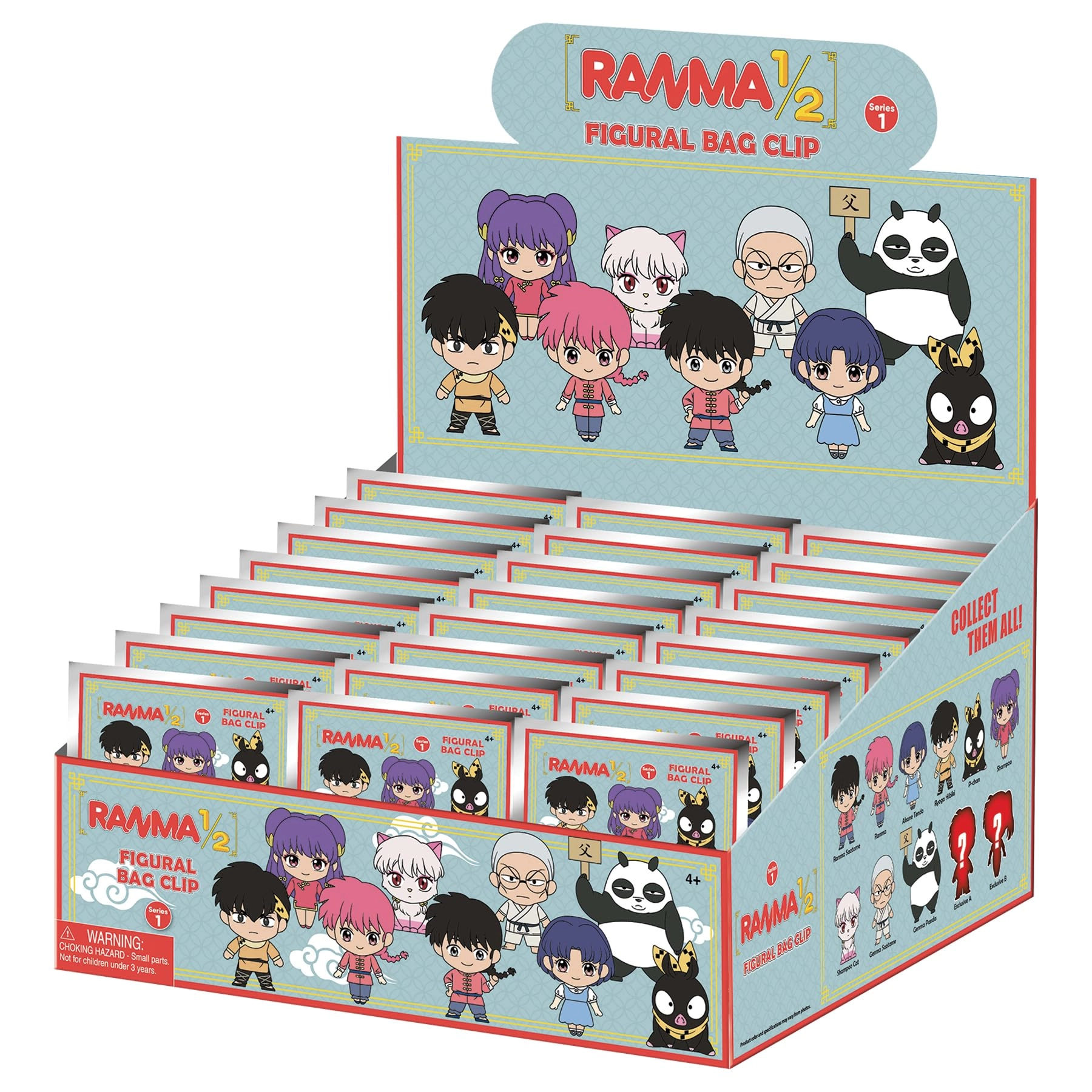 VIZ Media Ranma 1/2 Collectible Character Clips - Case of 24 Blind Bags 3D Foam