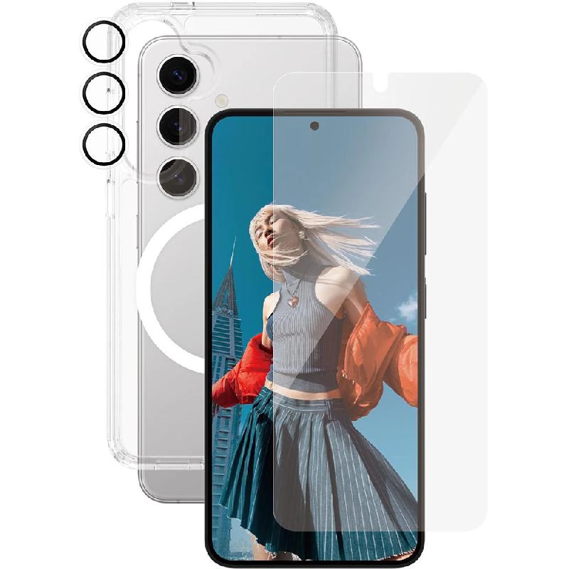 Privacy Screen Protector + Urban Combat Case + Hoops Camera Lens Protector Smartphone Case for Samsung Galaxy S25 Ultra