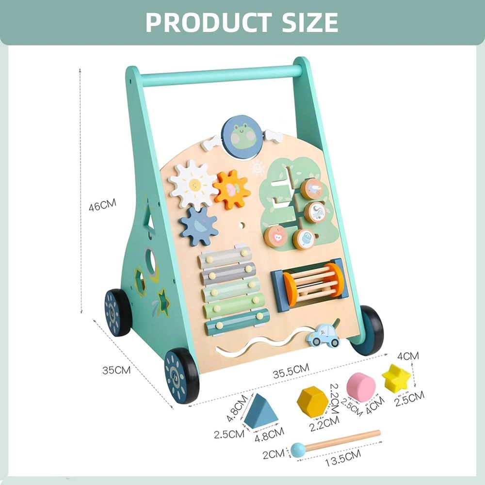 Enzo Wooden Baby Walker - 5-in-1 Activity Center