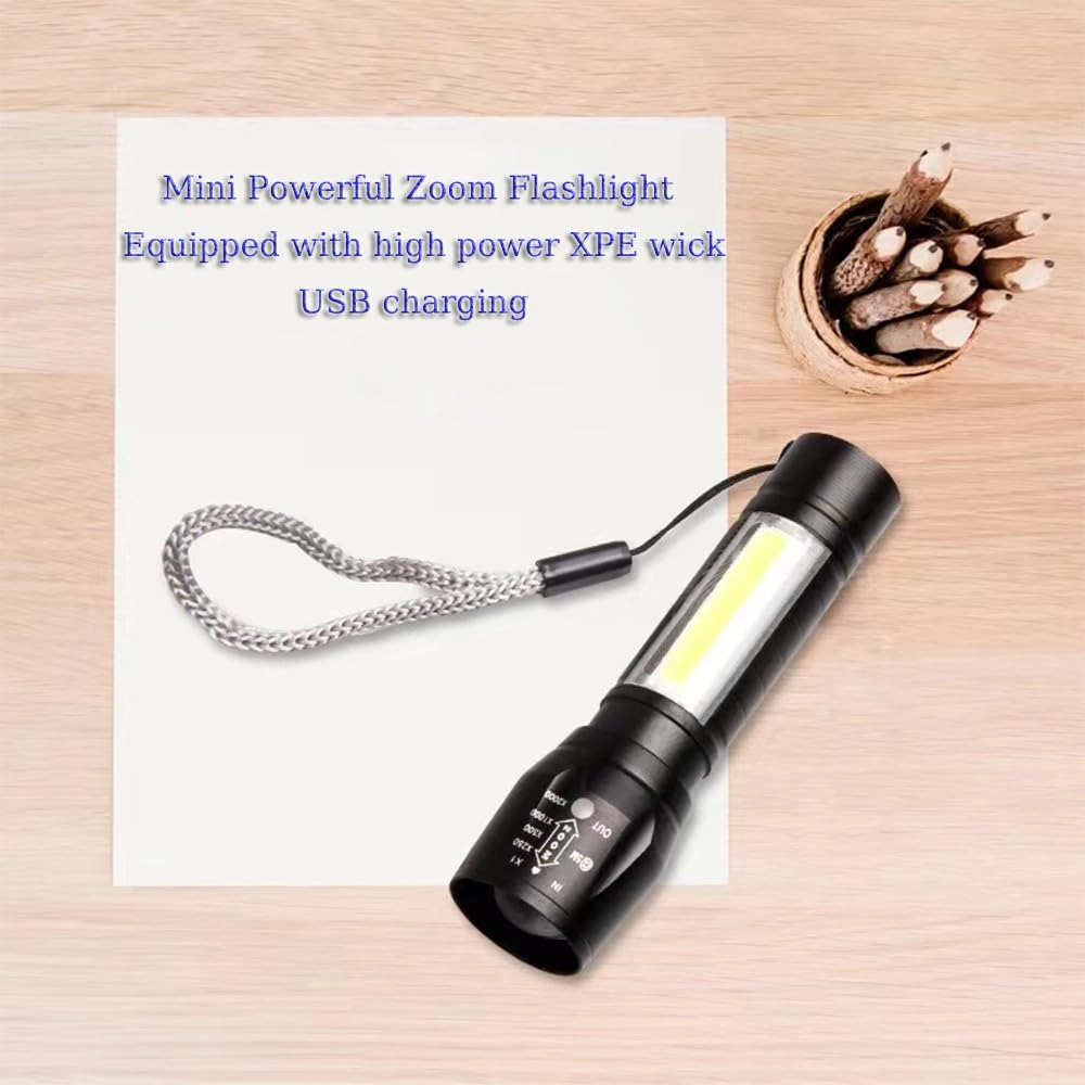 Emergency Handheld Flashlight - USB Rechargeable 3 Modes 1000lm