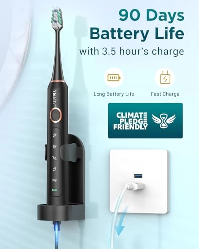 Y05U - 8 Toothbrush Heads 90 Days Battery Life 5 Brushing Modes