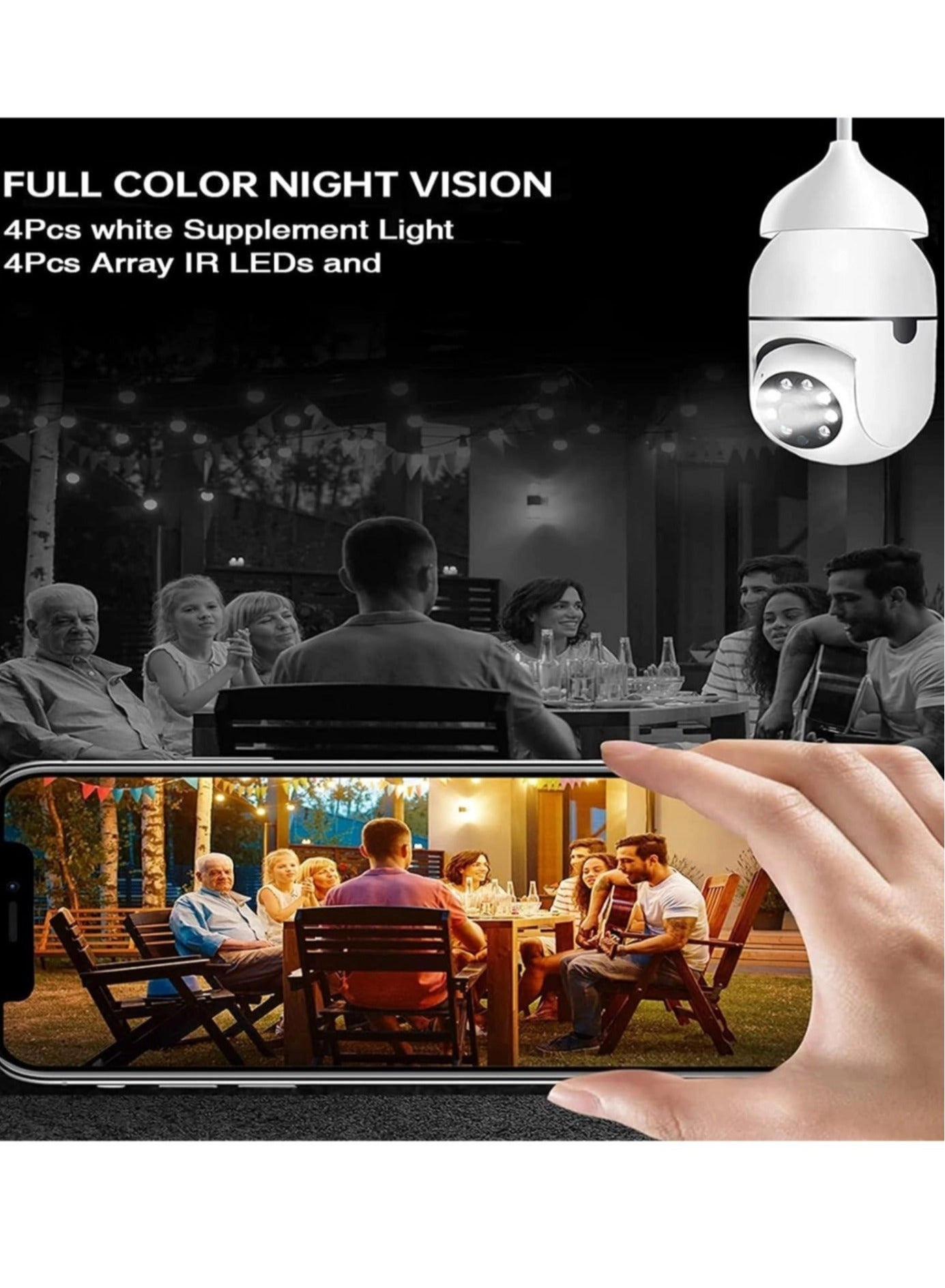 WiFi Light Bulb Camera 1080P