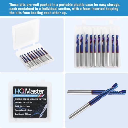 CNC Router Bits - 1/8"" (3.175mm) 10pcs