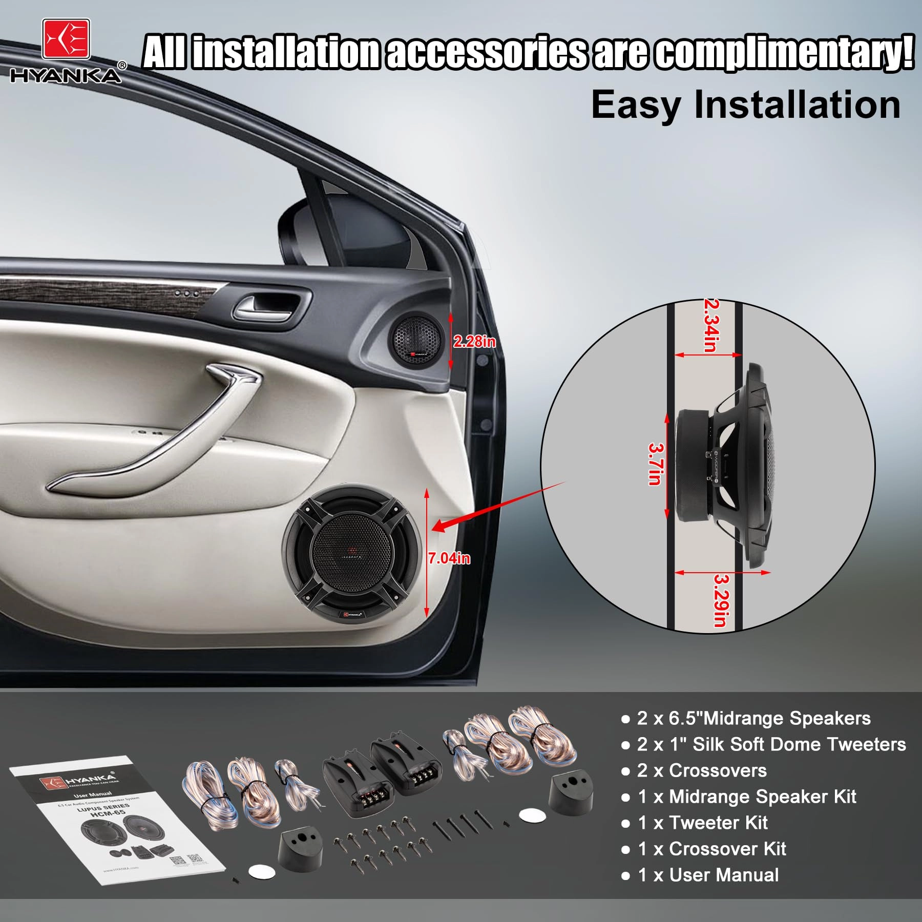 HCM-65 - 6.5 Inches 6.5 Component Car Speakers