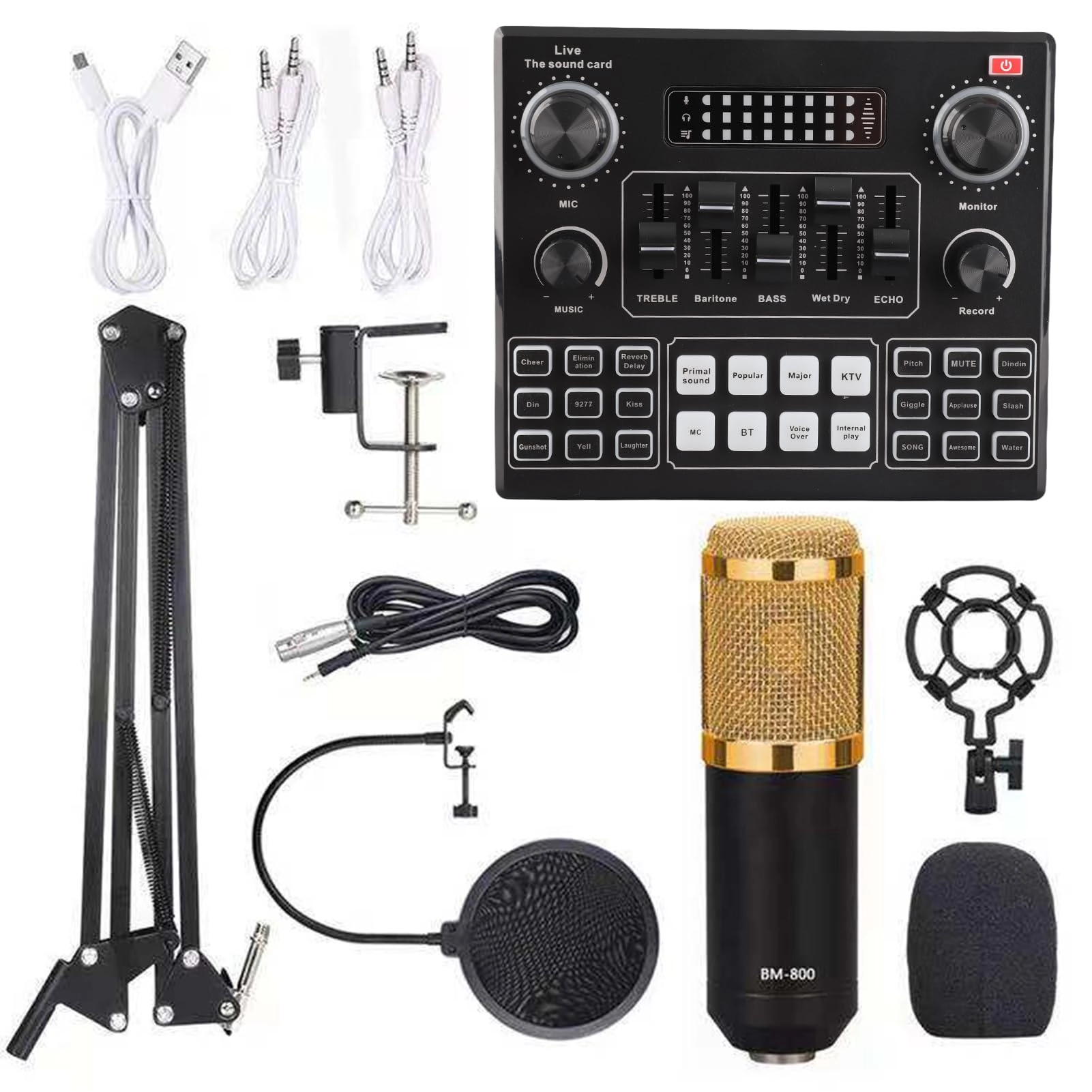 TIKATARER Condenser Microphone Set USB Microphone