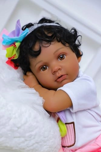Anna Reborn Baby Doll - 20 inches Vinyl Black girl Ages 3+