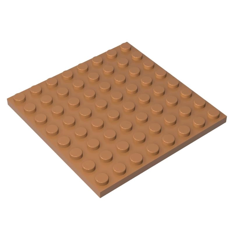 BrickBuddy GDS-528 Plate 8x8 - 10 Pieces Medium Dark Flesh