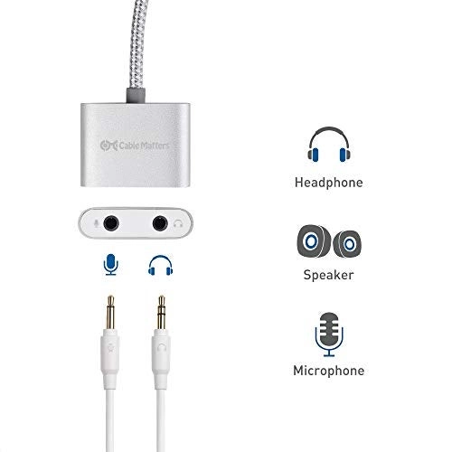 USB Audio Adapter for Laptop - 3.5mm Headphone Microphone Jack