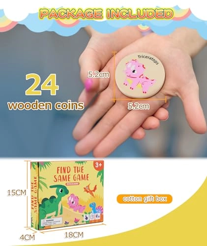 Wooden Match Memory Game - 36 months - 12 years 24 pieces
