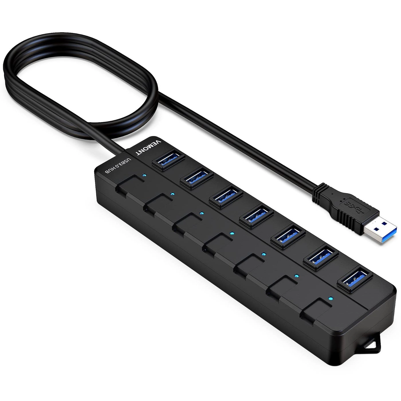 VEMONT USB hub - 7-Port USB 3.0 5V2A Power Adapter