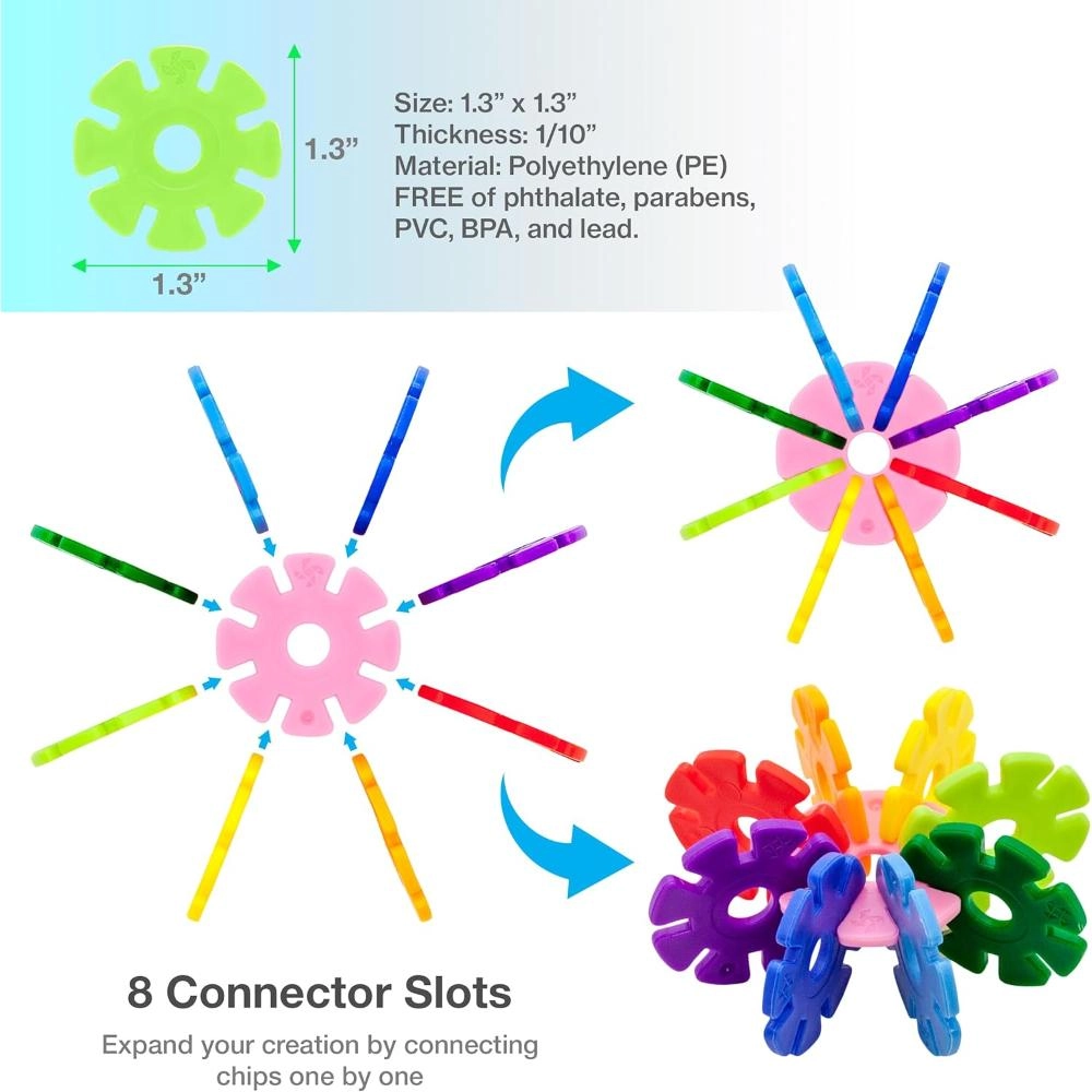 Magnetic Interlocking Building Chips - 108 pcs