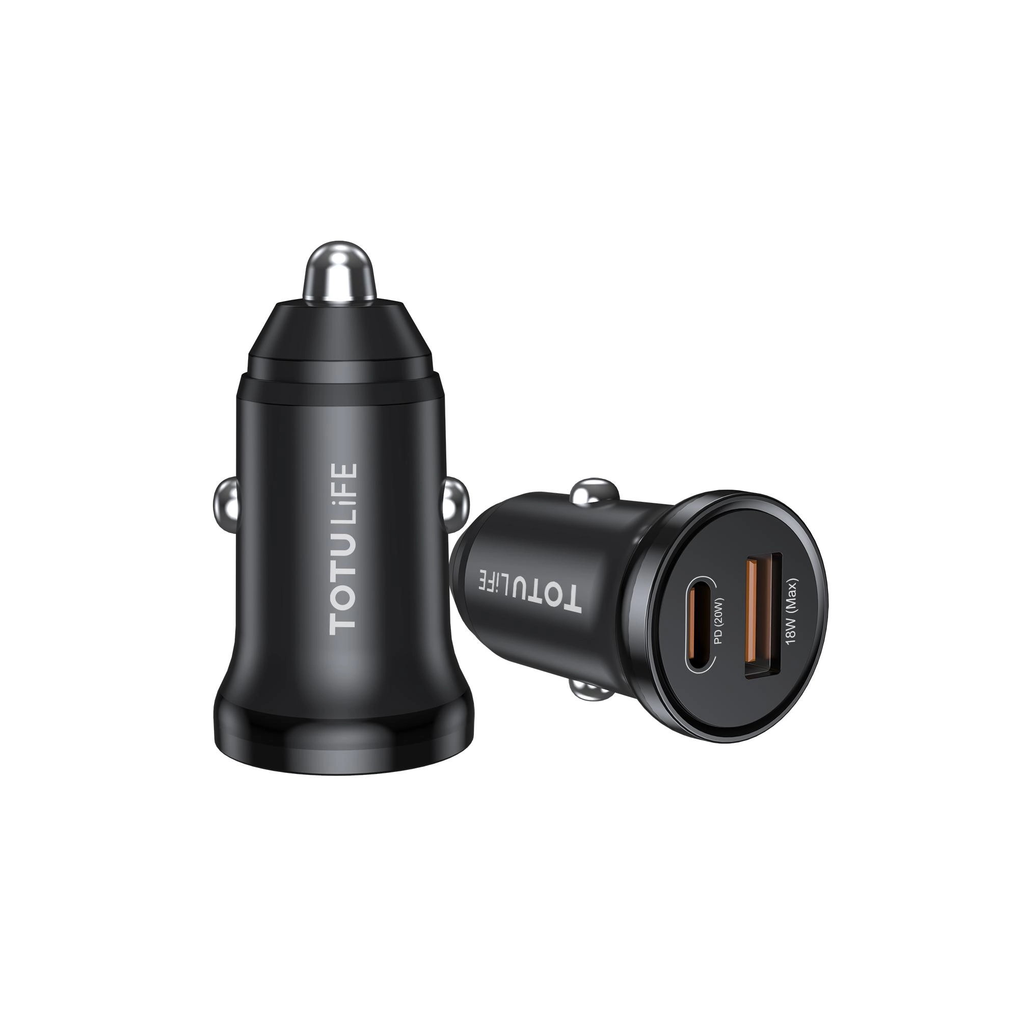 Mini Car Charger - PD 20W QC Black