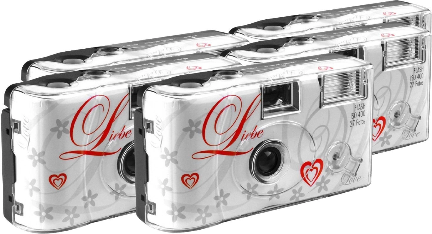 TopShot Love Hearts Disposable Camera - 27 Photos Built-in flash Pack