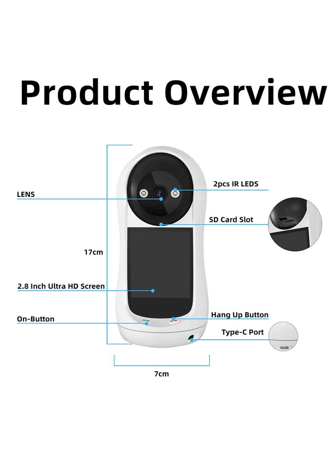 Wireless Baby Monitor - 2MP Two-Way Intercom