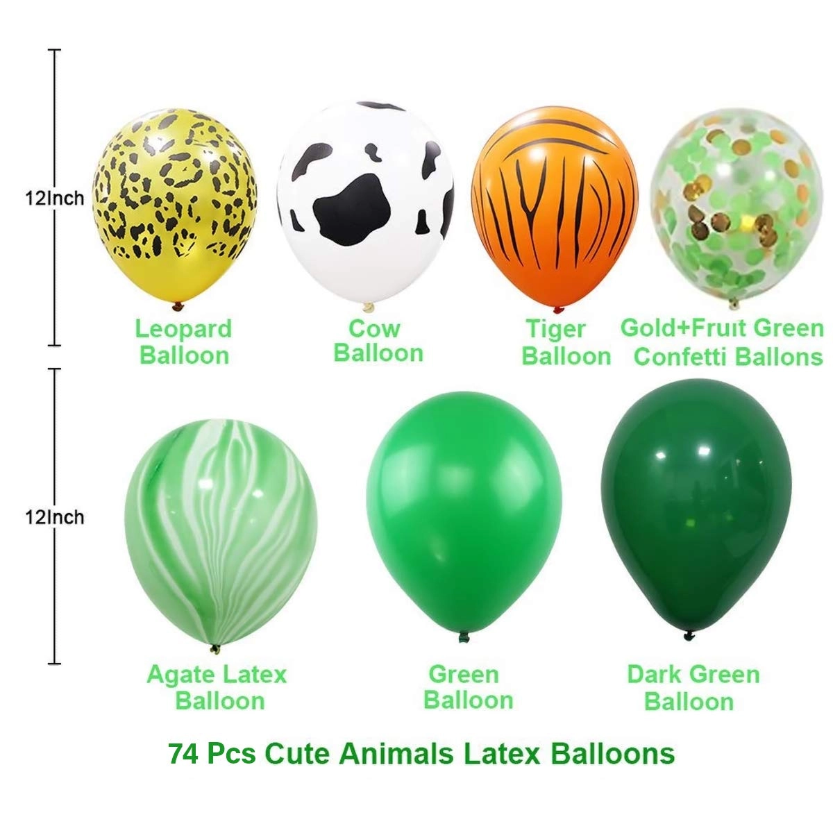 Jungle Party Balloon Decoration Kit - 74-Pieces Baby Shower