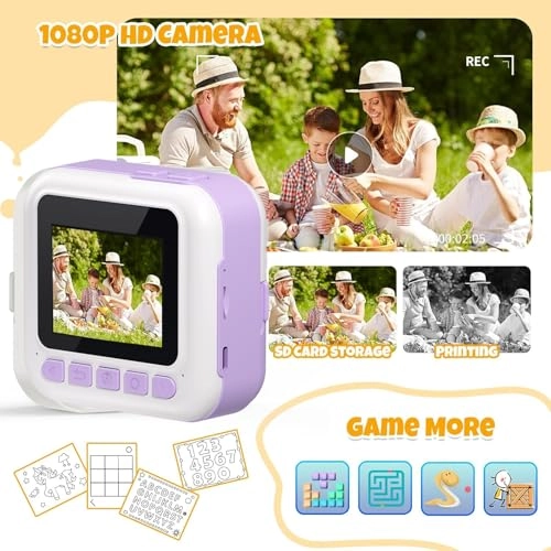 Kids Camera - Instant Print Pink