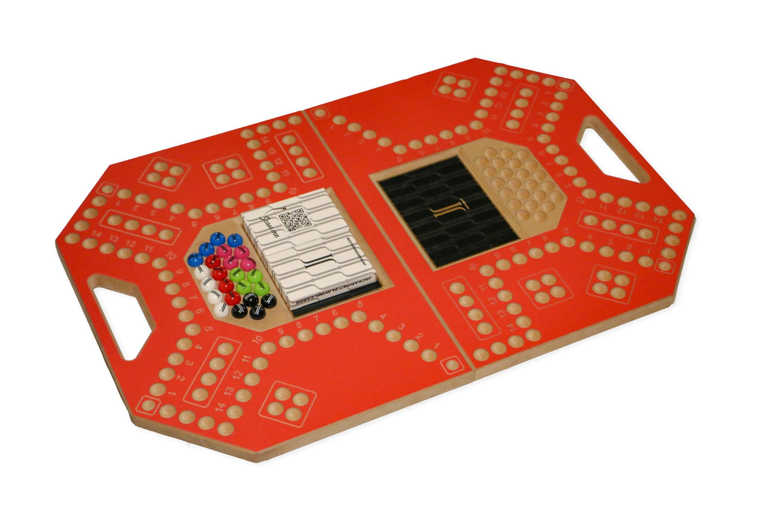 J JACKAROO Fold - 4/6 Player Red Leather