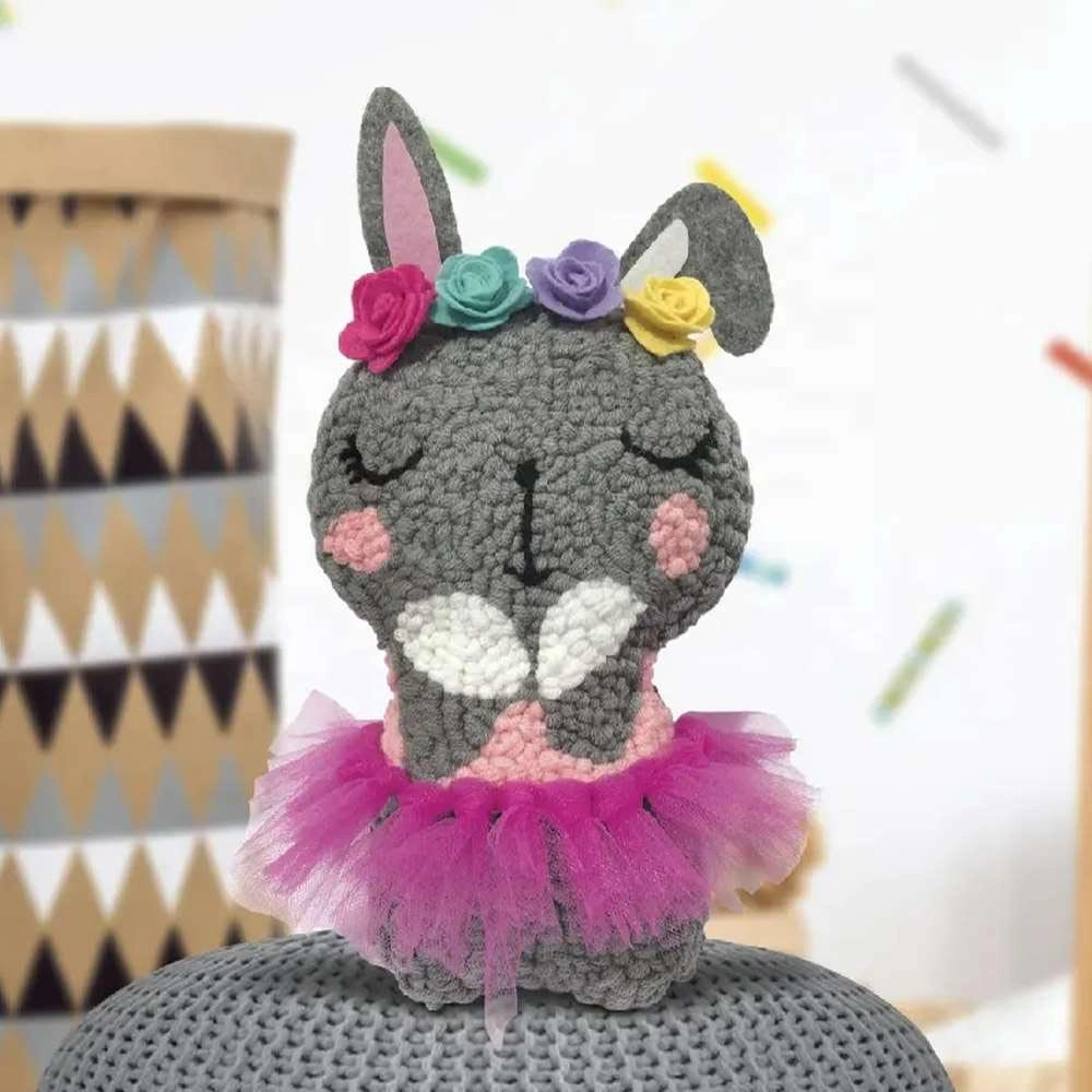 Punch Handmade Crochet Embroidery Mini Rabbit Doll Kit