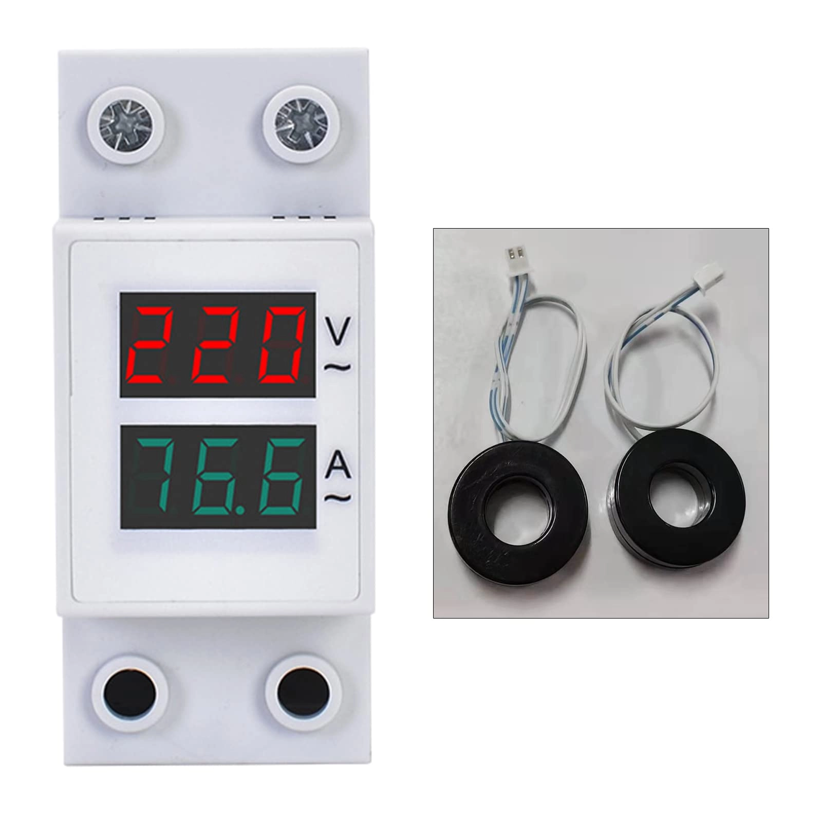 LIYTN AC Voltmeter Ammeter - LED Display Rail Installation