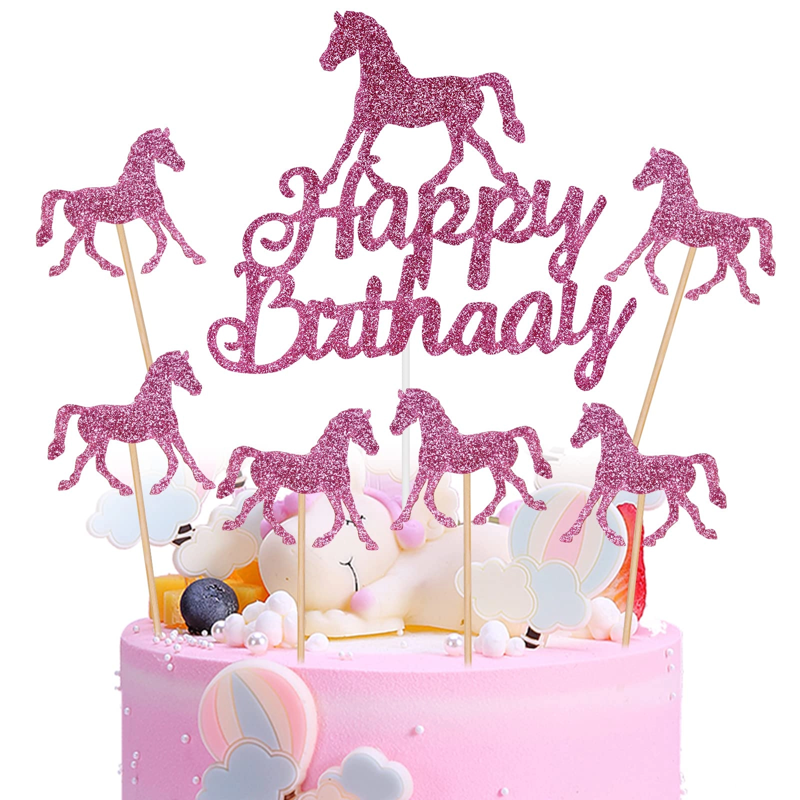 OSDUE Happy Birthday Cake Toppers - 24PCS Birthday