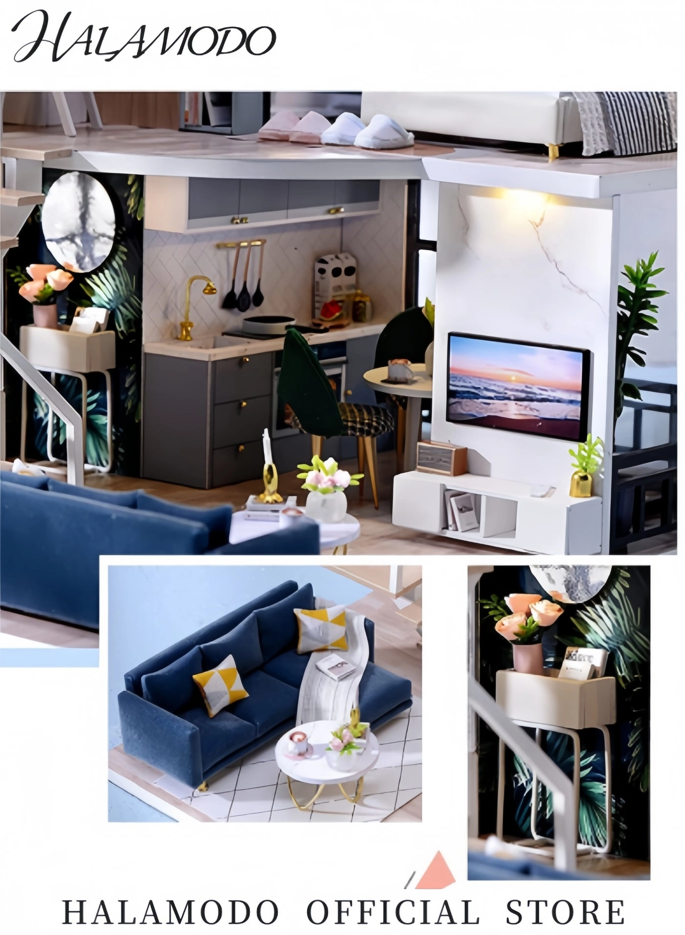 DIY Miniature Dollhouse Kit - Christmas