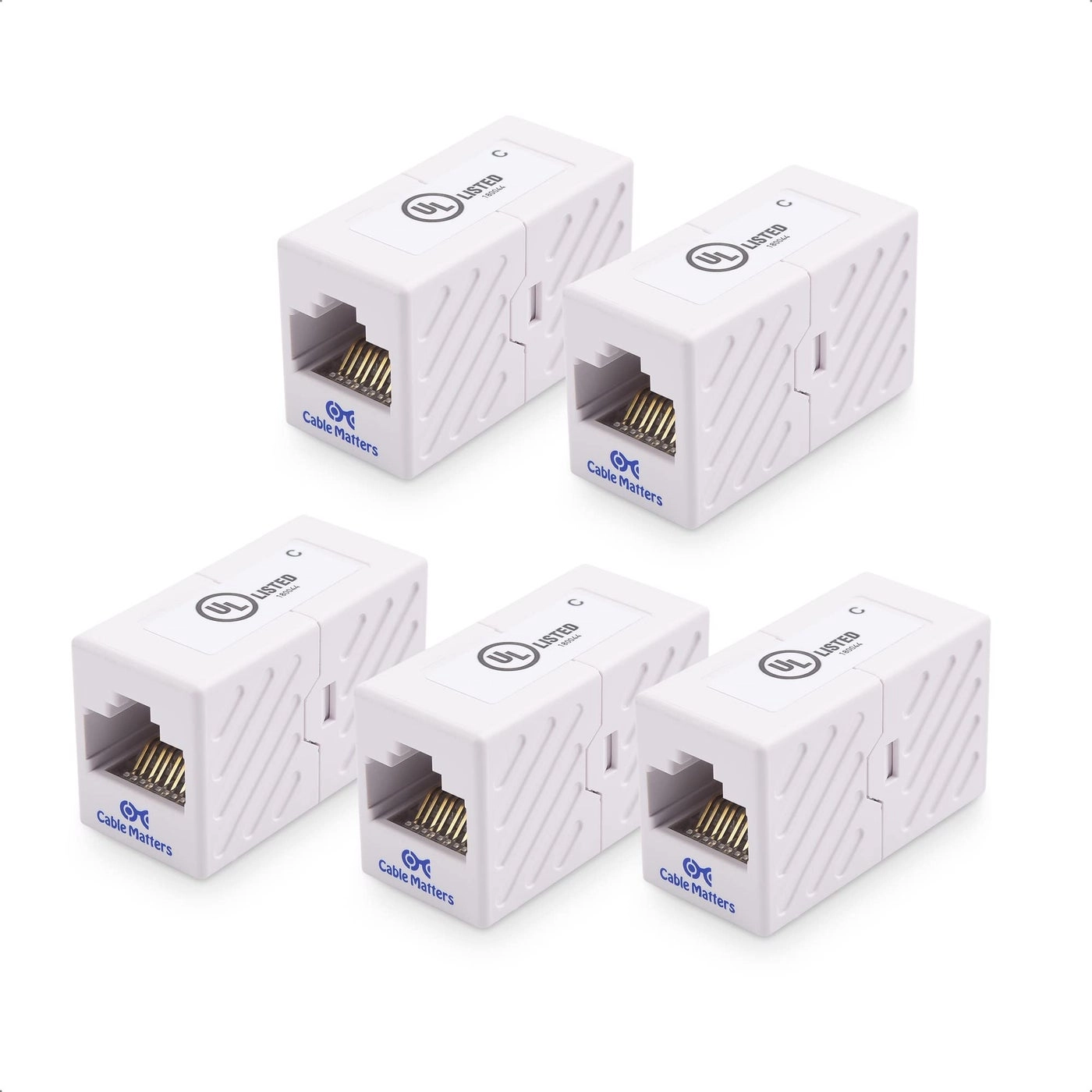 Cable Matters Cat 6 Ethernet Coupler - 5-Pack 10Gbps RJ45 Female to Female