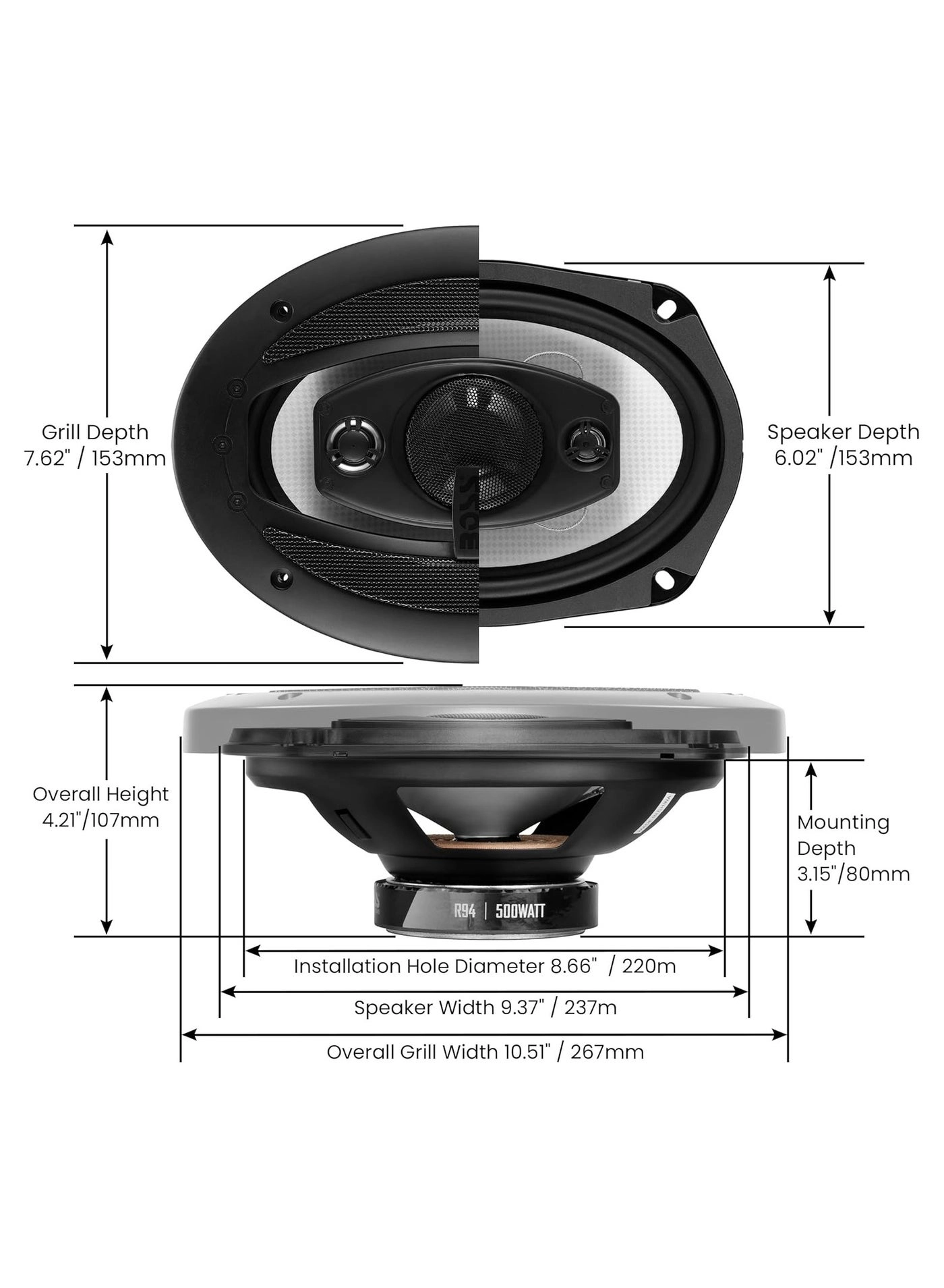 R94 - 6 x 9 Inch 4 Way