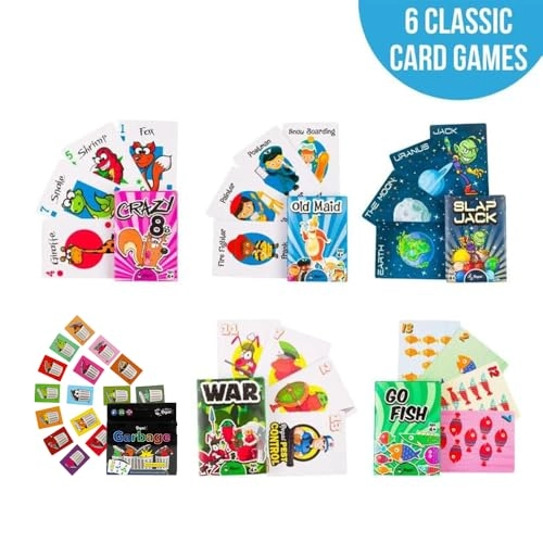 Old Maid + Go Fish + Slapjack + Crazy 8's + War + Silly Monster Memory Match