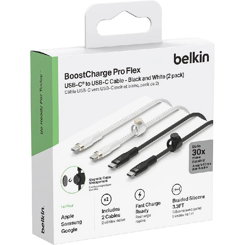 BoostCharge Pro Flex Cable USB-C to USB-C Braided (2-Pack)