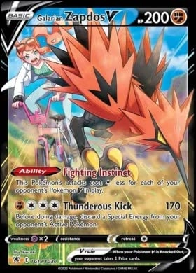 Pokémon Galarian Zapdos V TG19/TG30