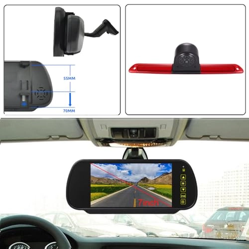 Brake Light Camera - Night vision 628 x 586 pixels + TFT LCD monitor - 7 Inches