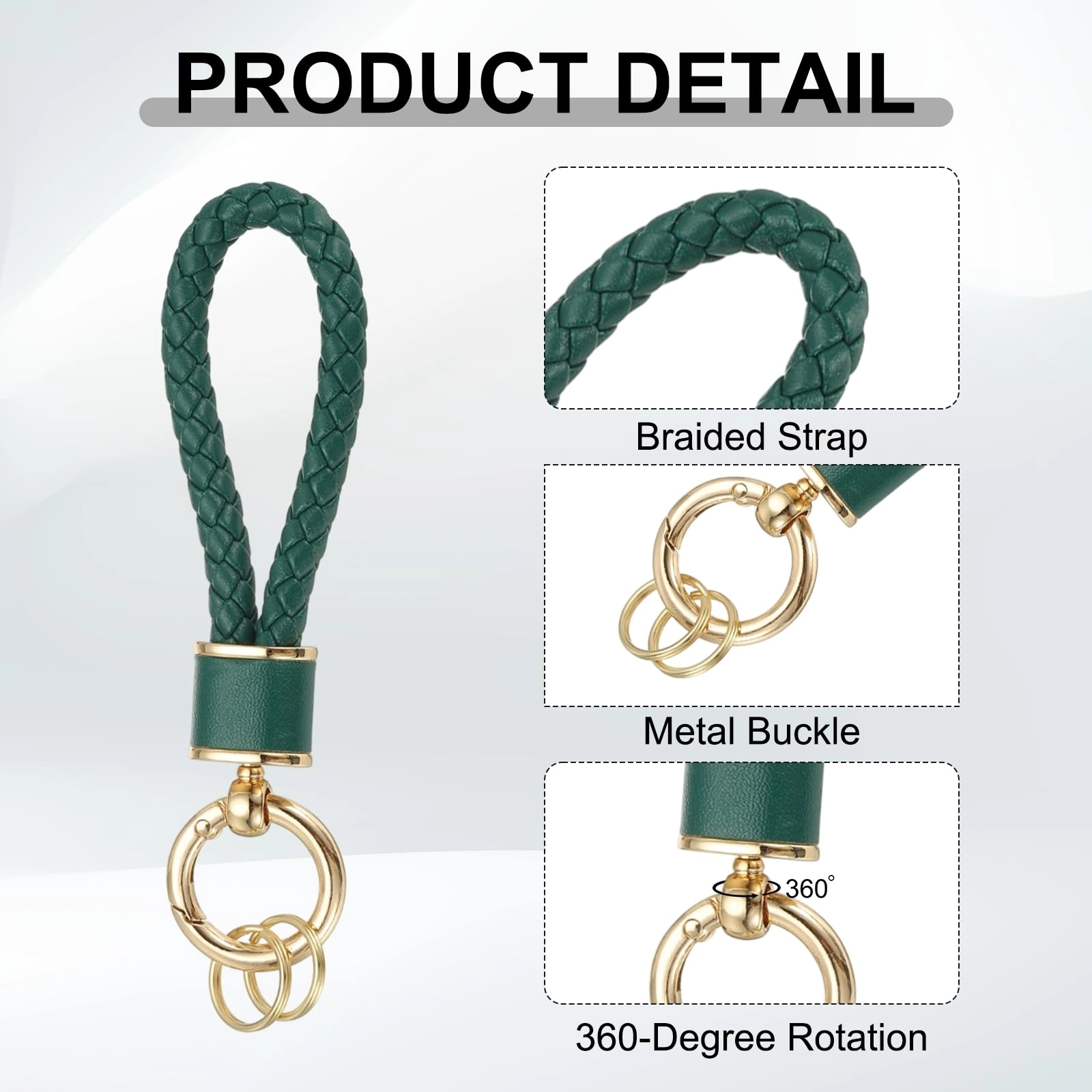 Braided Leather Keychain - Animal