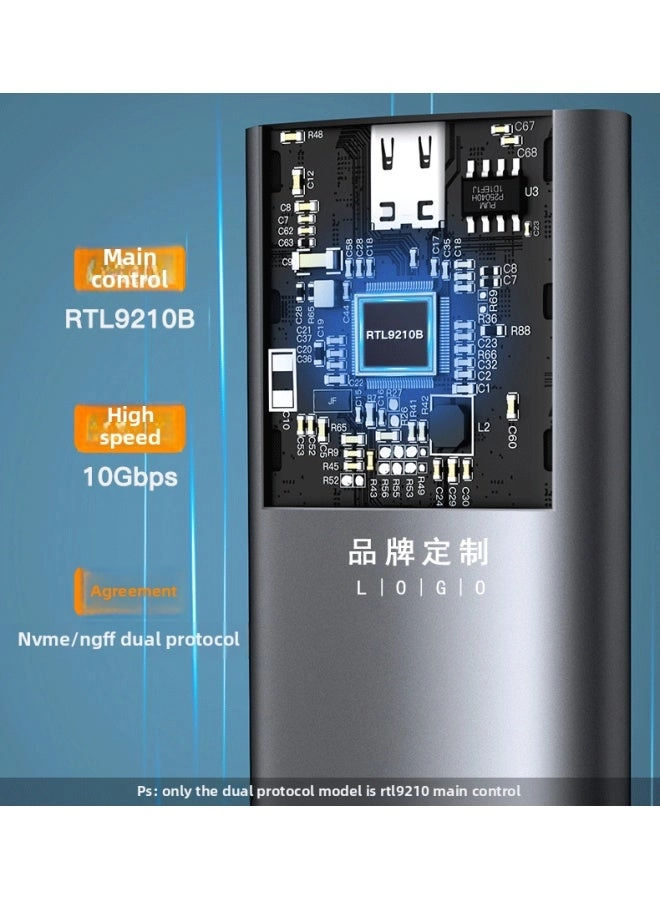 M.2 SSD Enclosure - NVMe SATA Dual Protocol 10Gbps USB-C/A