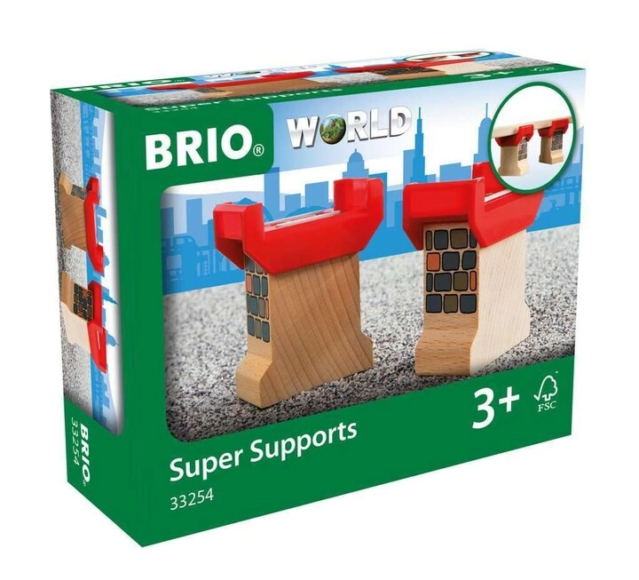 BRIO World 33254 - Super Supports - 2 Piece Wooden Railway Set