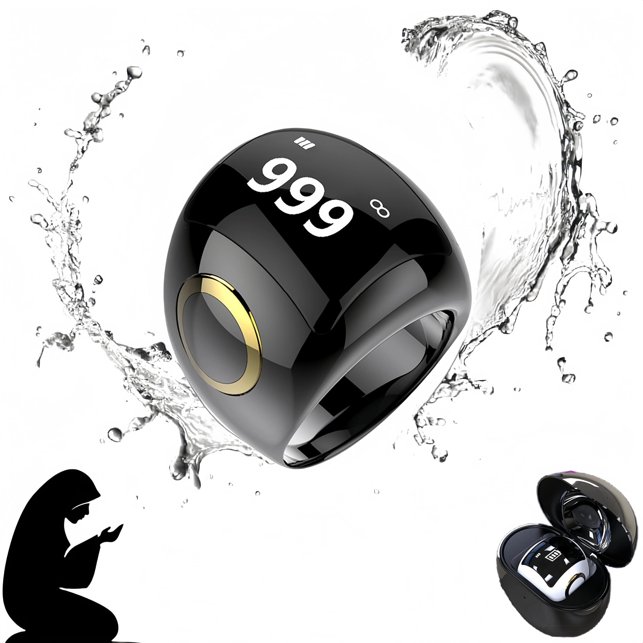 bzijaslle Zikr Ring 18mm Ceramics