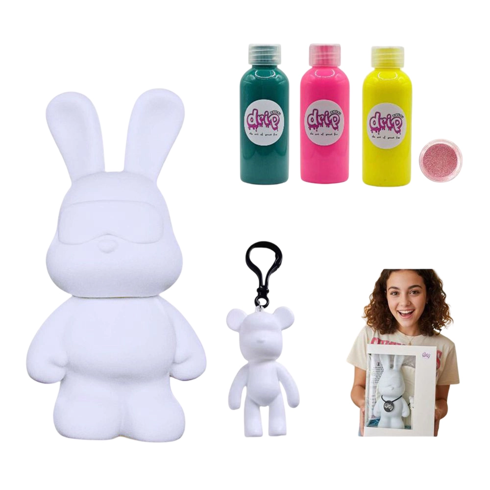 Dubai Drip Art Wild Wadi Fluid Art Diy Gift Box Cool Bunny - 23 cm three 60 ml bottles