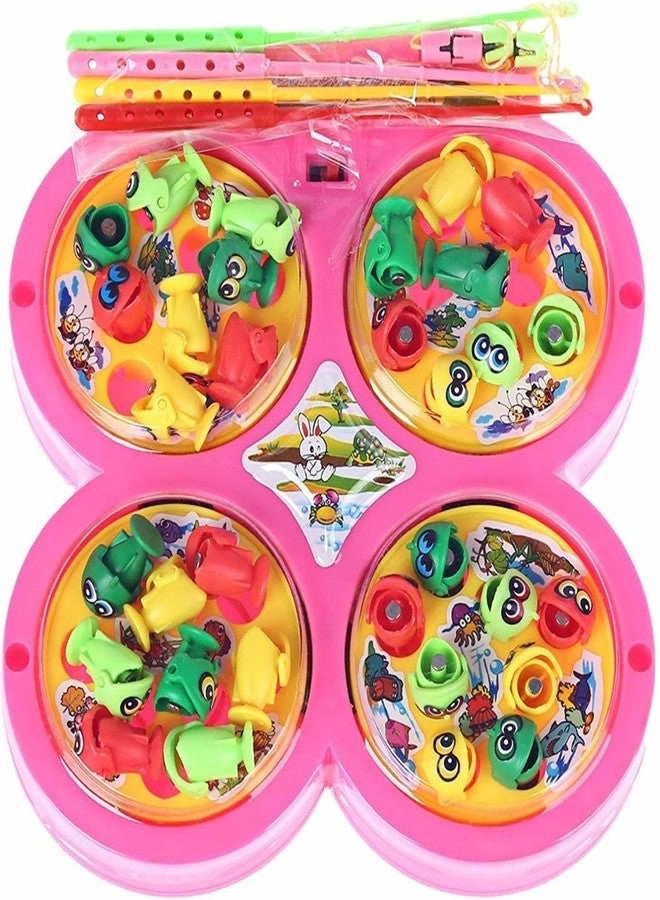 Bestie toys Fish Catching Game - Sound 32 Pieces 4 Fishing Rods