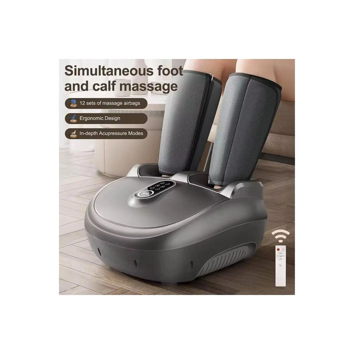 Electric Foot & Calf Massager - Heat Therapy Smart Temp Control Leg Compression Massage