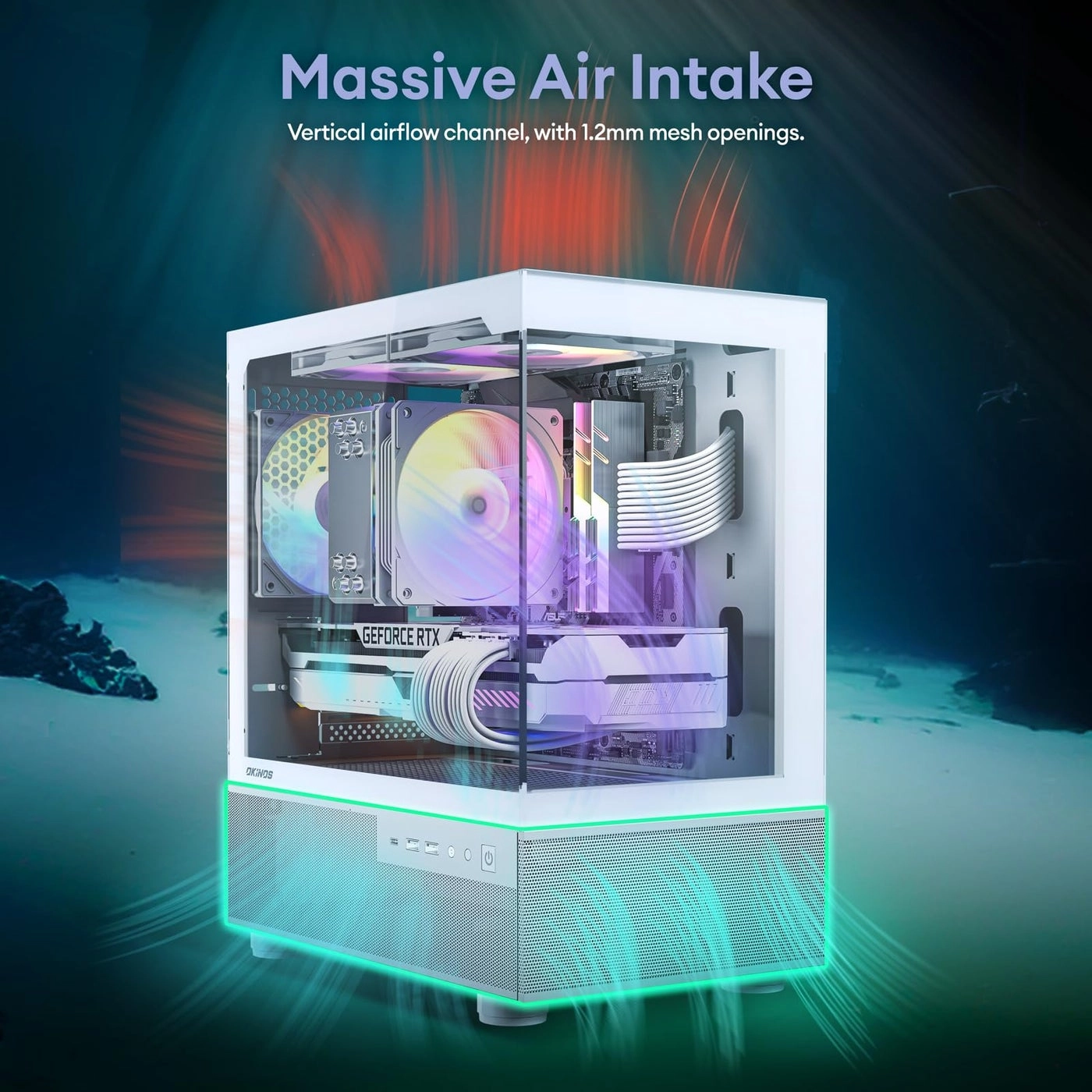 Aqua 3 - Panoramic View Tempered Glass Side Panel Micro ATX