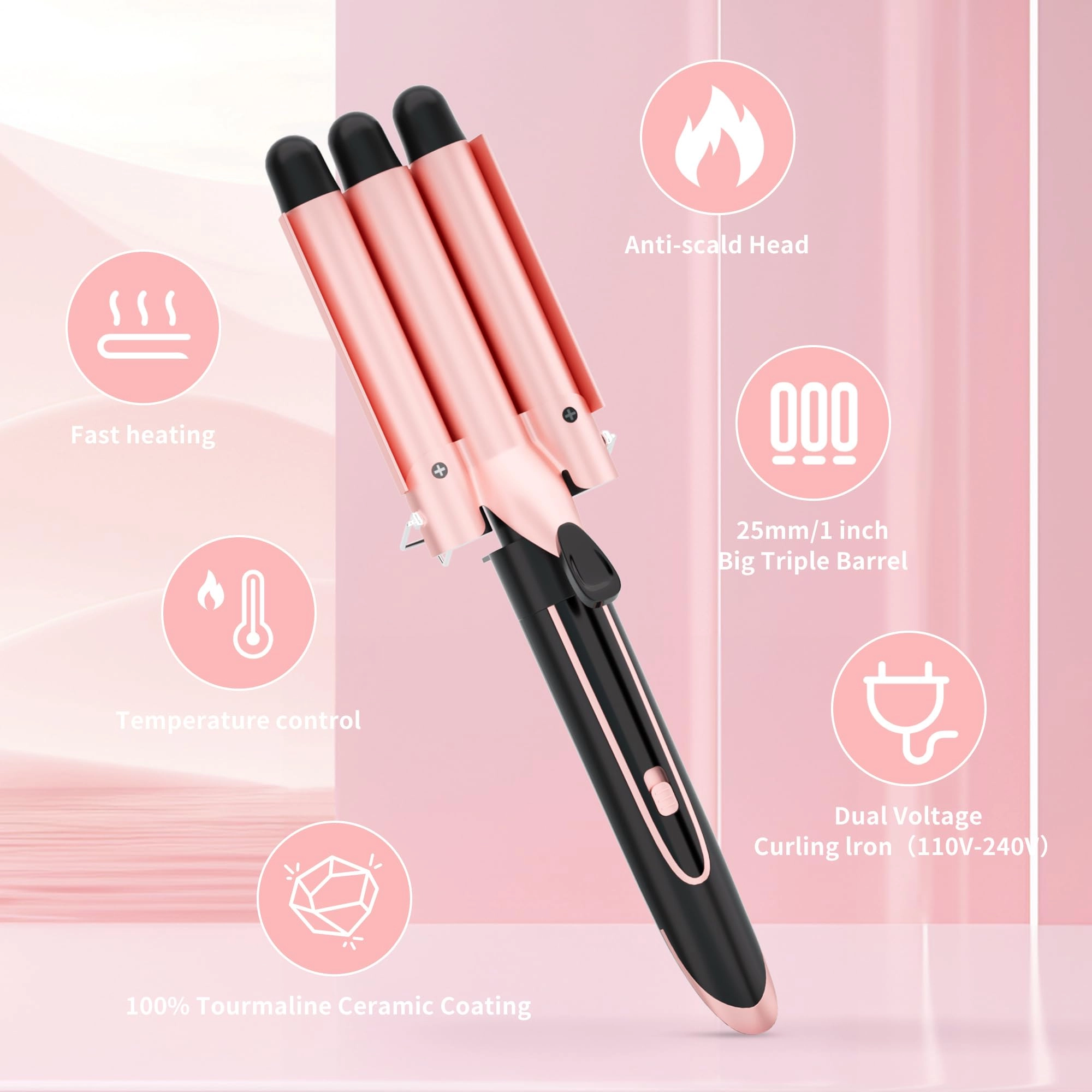 5-in-1 Curling Iron - 1.49inch 0.35"-1.25"