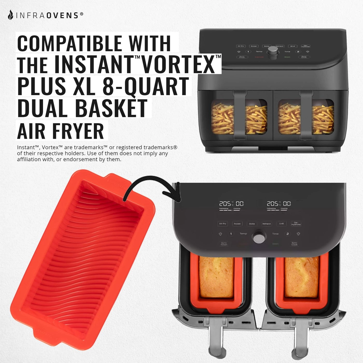 Silicone Loaf Pans - Non-Stick Fits Dual Basket Air Fryers