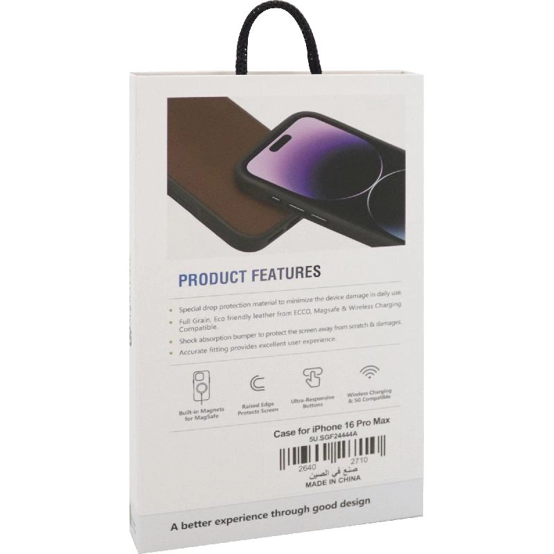 Modern Leather Case Back Cover with MagSafe for iPhone 16 Plus