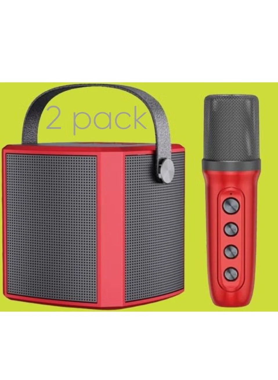 Portable Bluetooth Karaoke Speaker - 2 microphones Pack