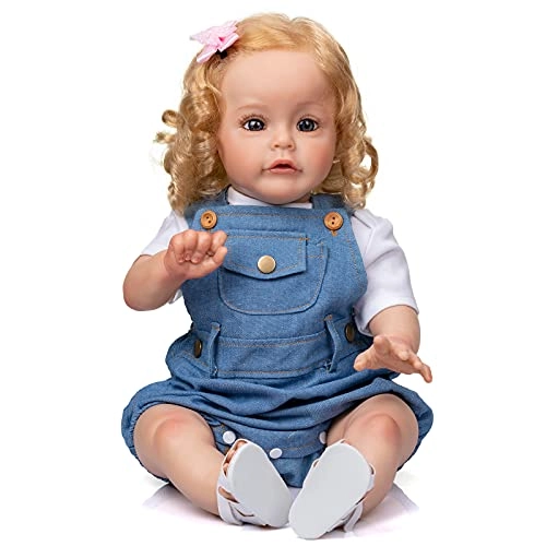 Sue-Sue Reborn Doll - 24 Inch (61 cm) hand-rooted fibre hair Blue Eyes