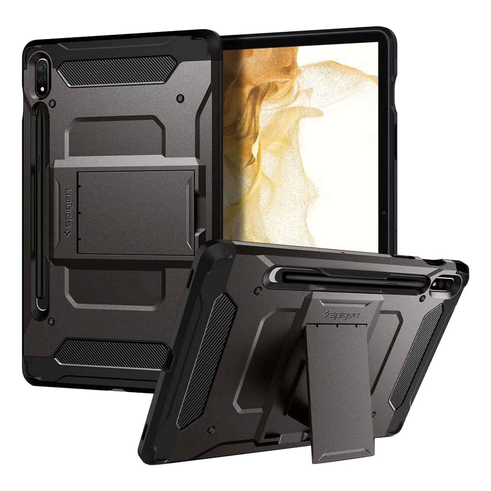 Spigen Kickstand Case with S Pen Holder for Galaxy Tab S8 and Tab S7