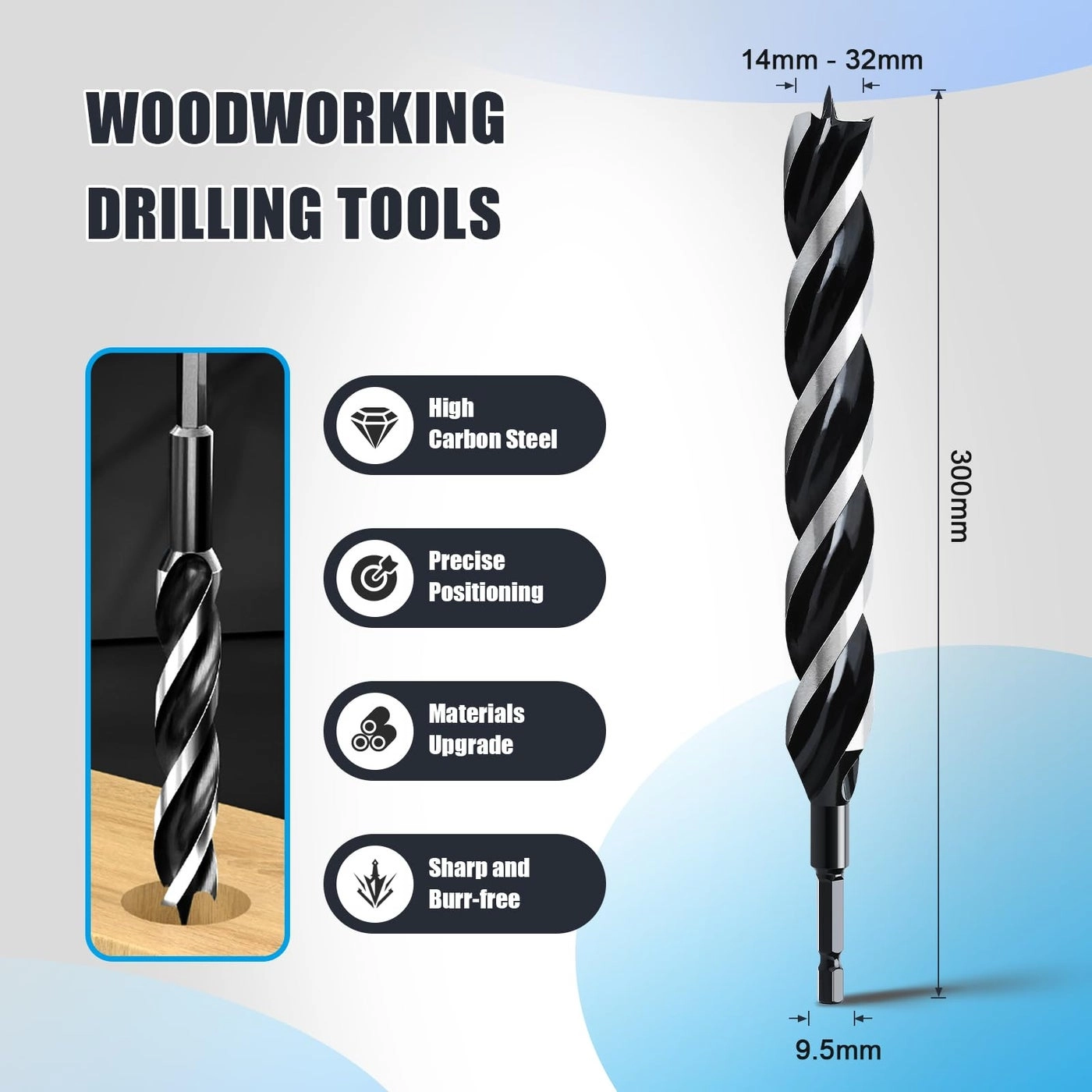 Auger Drill Bit - 1045 High Carbon Steel 7/10""