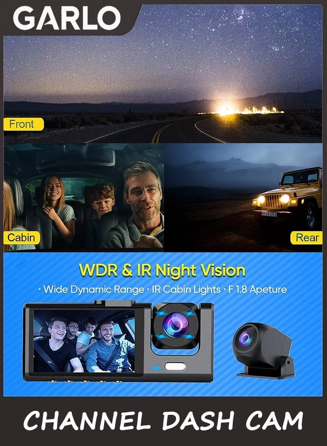 3 Channel Dash Cam - 1296P