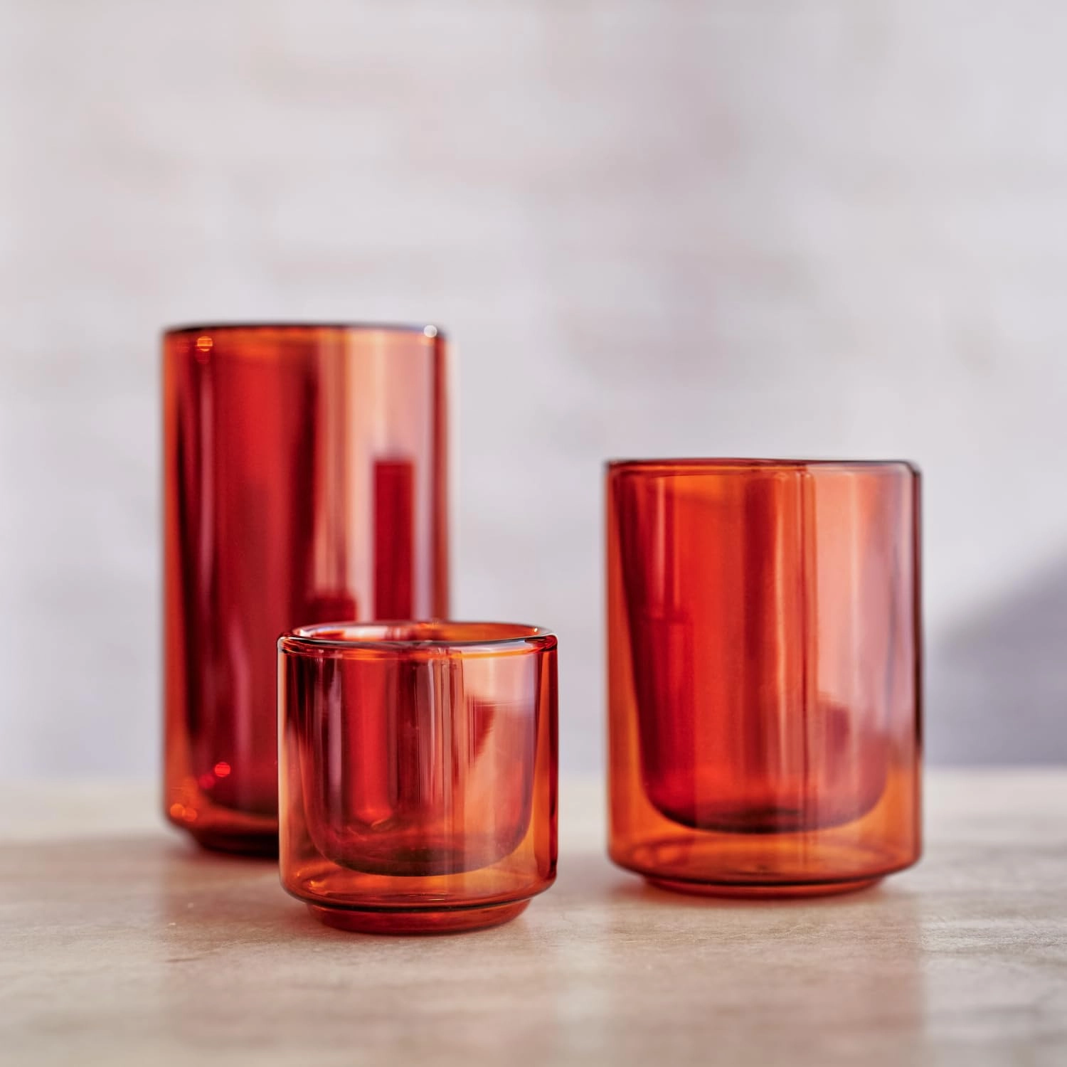 Picco Glass Tumbler - 2 pcs Double-Walled Borosilicate Thermal Insulated Stackable
