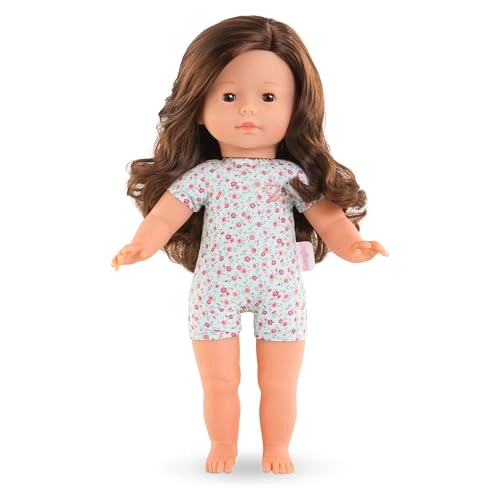 Penelope Floral Doll - 36 cm long brown hair